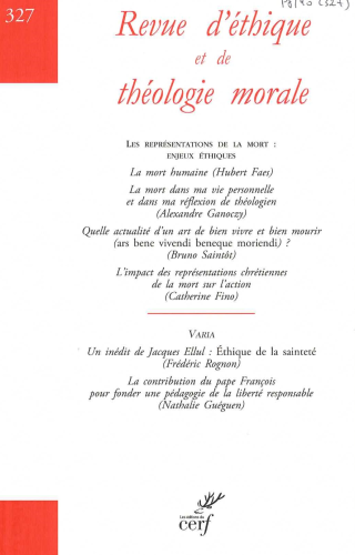 Revue d'éthique et de théologie morale, 327 - Mars 2025 - Les représentations de la mort