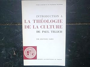 Introduction à la théologie de la culture de Paul Tillich