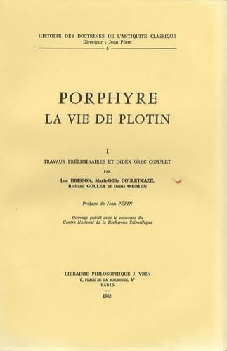 La Vie de Plotin: Travaux préliminaires