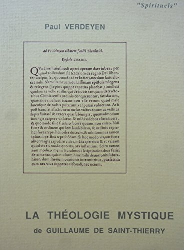 La Théologie mystique de Guillaume de Saint-Thierry
