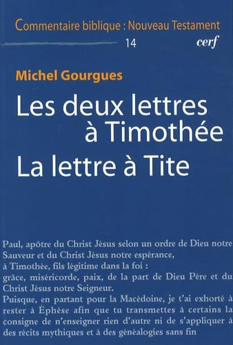 Les deux lettres à Timothée. La Lettre à Tite